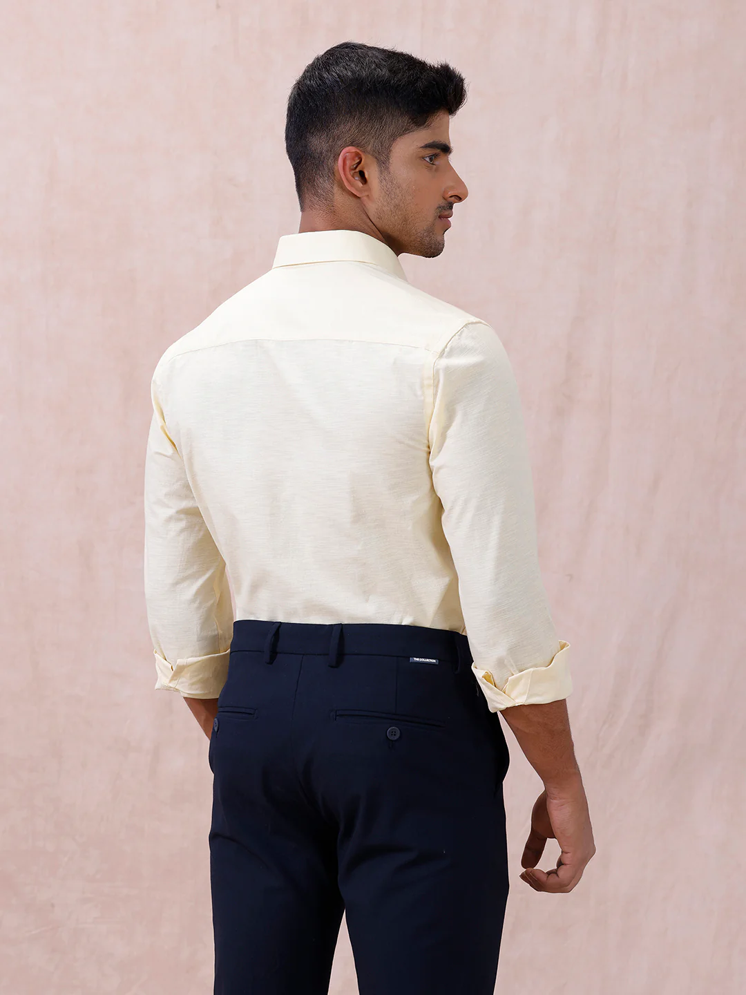 Men Cotton Rich Shirt LT Pale Yellow T64 ANT3 - Image 6