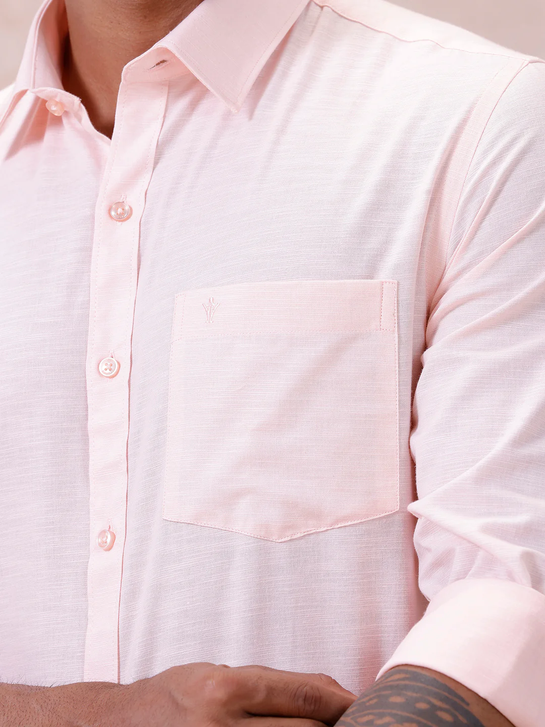 Men Cotton Rich Shirt LT Pinky Orange T64 ANT2 - Image 5