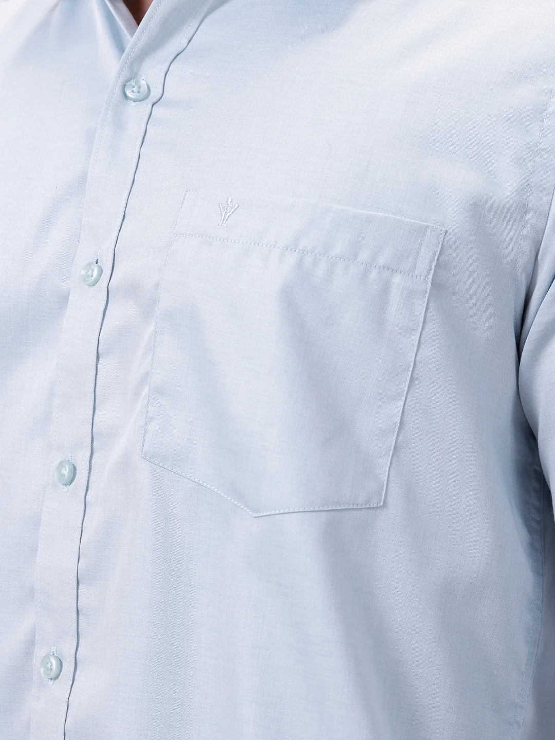 Men Cotton Rich Shirt LT Teal Blue T61 AKT4 - Image 4