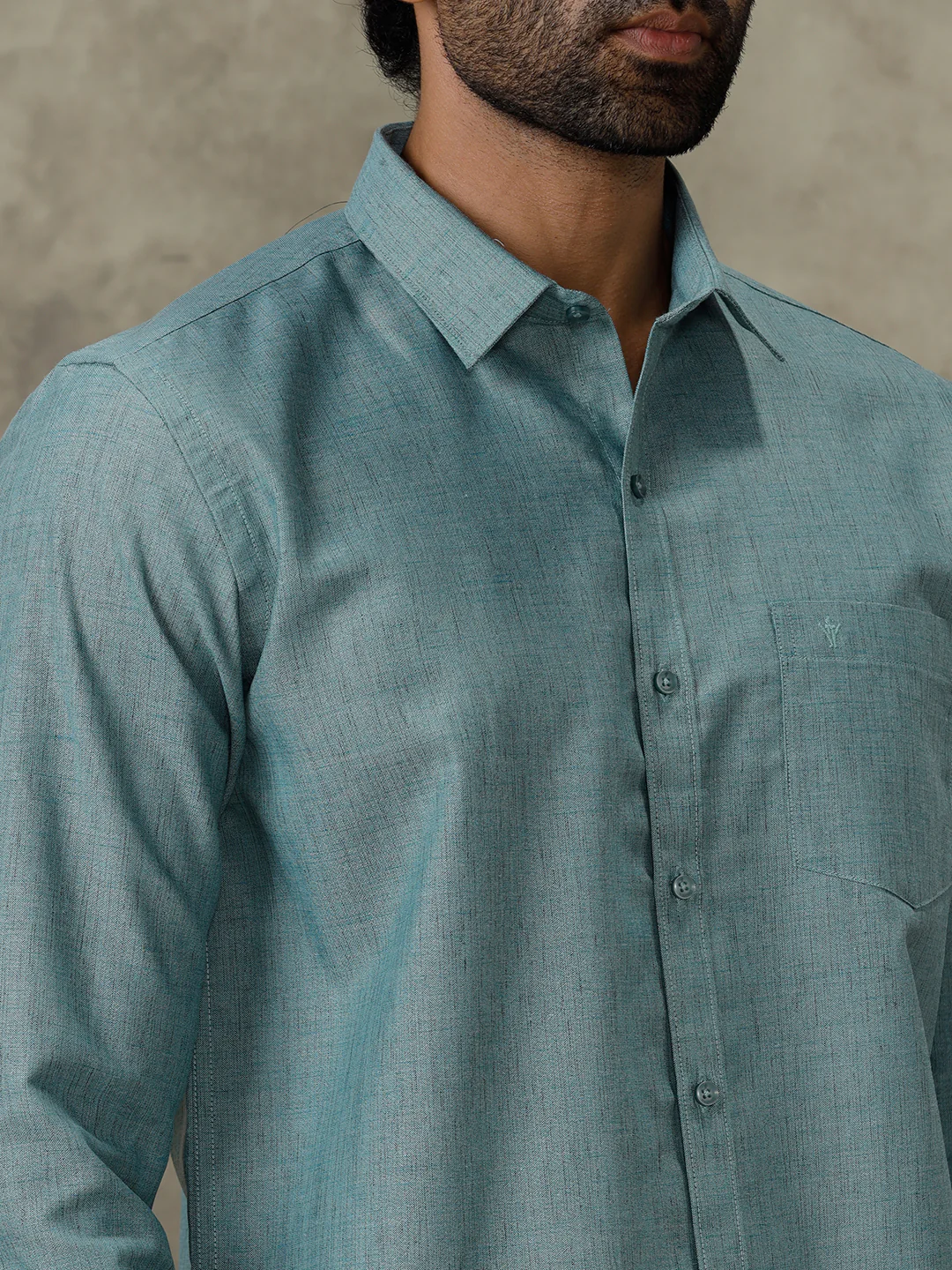 Men Cotton Rich Shirt Pine Green Trendy 8 YH5 - Image 7