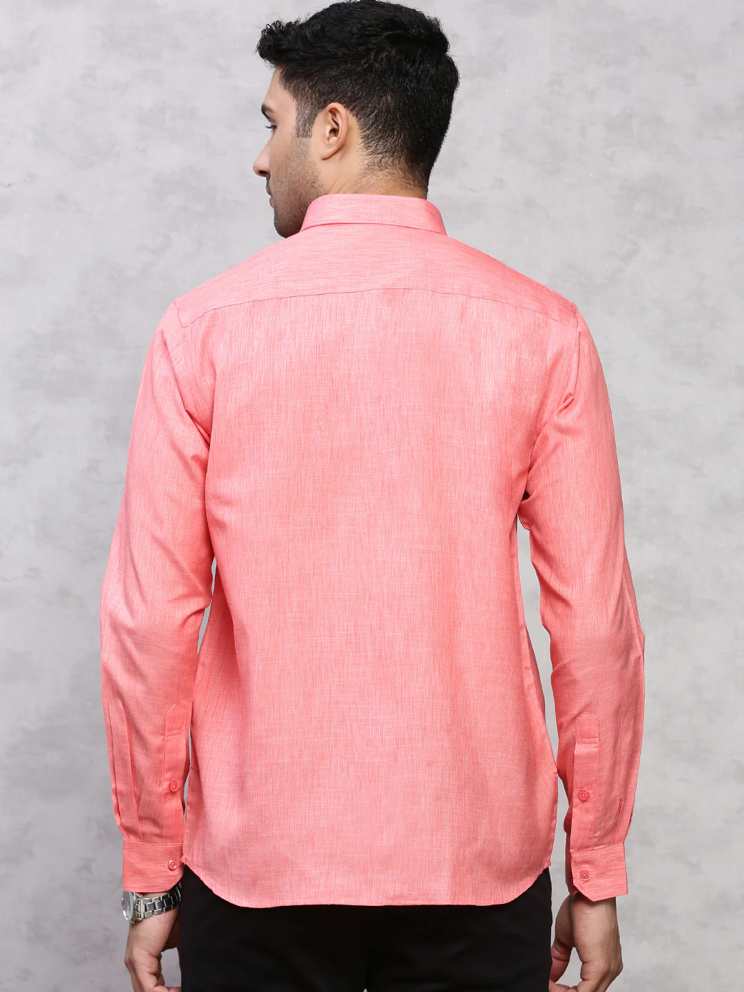 Men Cotton Rich Shirt Pink T12 CK5 - Image 5