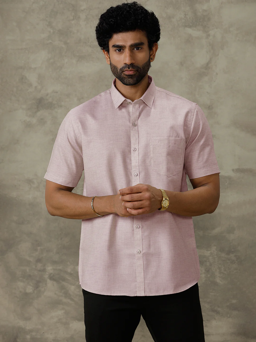 Men Cotton Rich Shirt Pinky Brown Trendy 8 YH7 - Image 2
