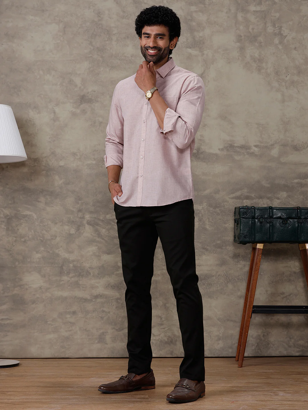 Men Cotton Rich Shirt Pinky Brown Trendy 8 YH7 - Image 7