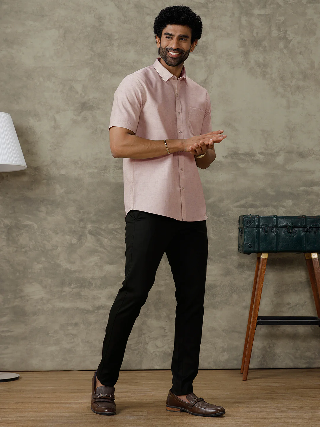 Men Cotton Rich Shirt Pinky Brown Trendy 8 YH7 - Image 8