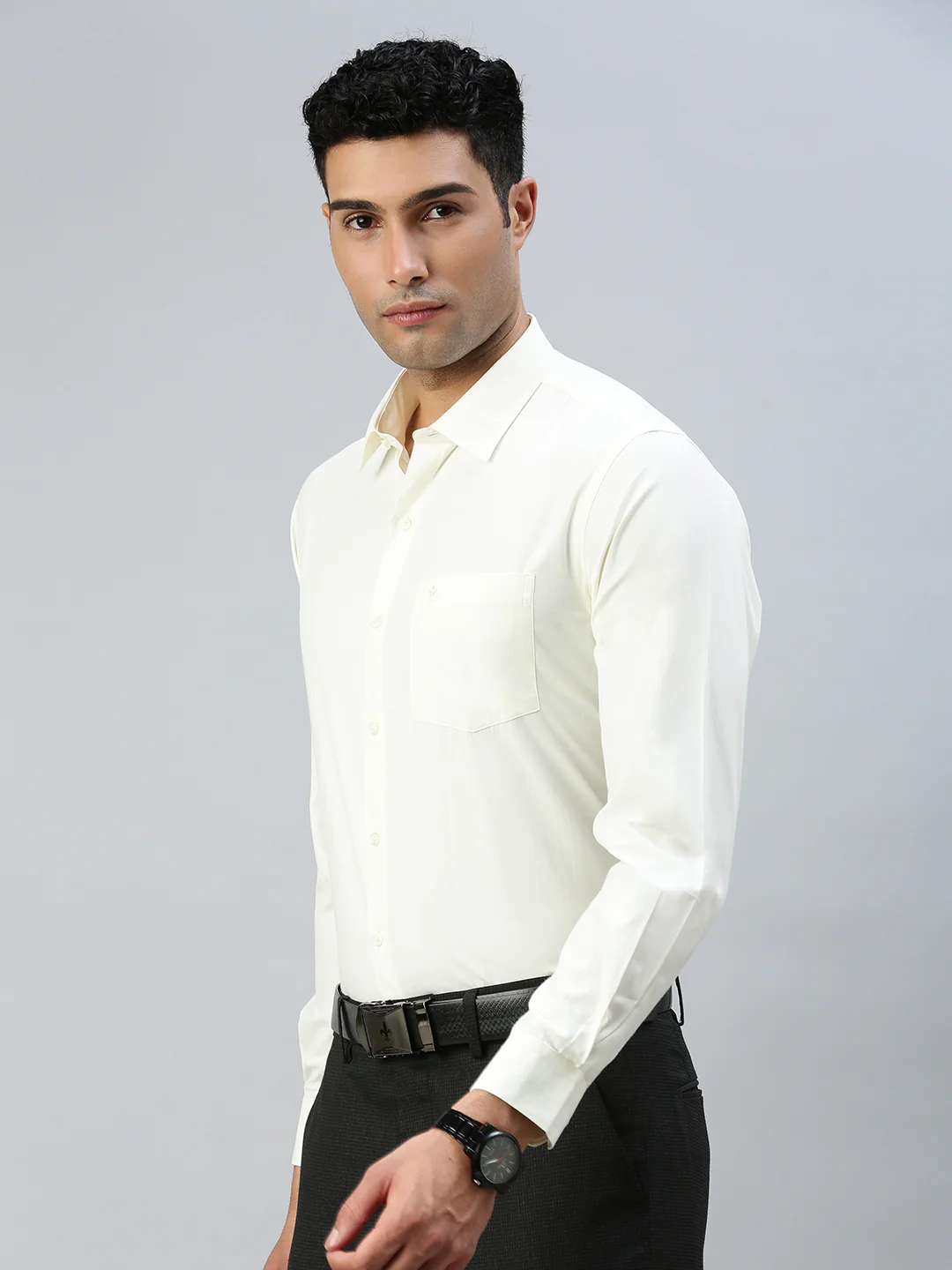 Men Cotton Rich Cream Full Sleeves Shirt Combo (2 Pcs Pack) - Image 2