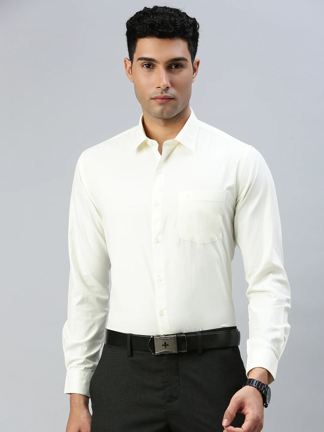 Men Cotton Rich Cream Full Sleeves Shirt Combo (2 Pcs Pack) - Image 3