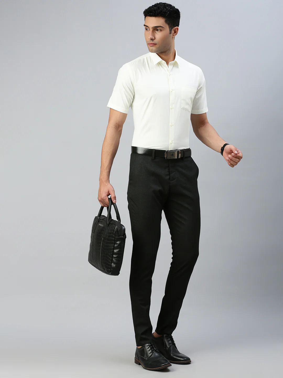 Men Cotton Rich Cream Half Sleeves Shirt Combo (2 Pcs Pack) - Image 4