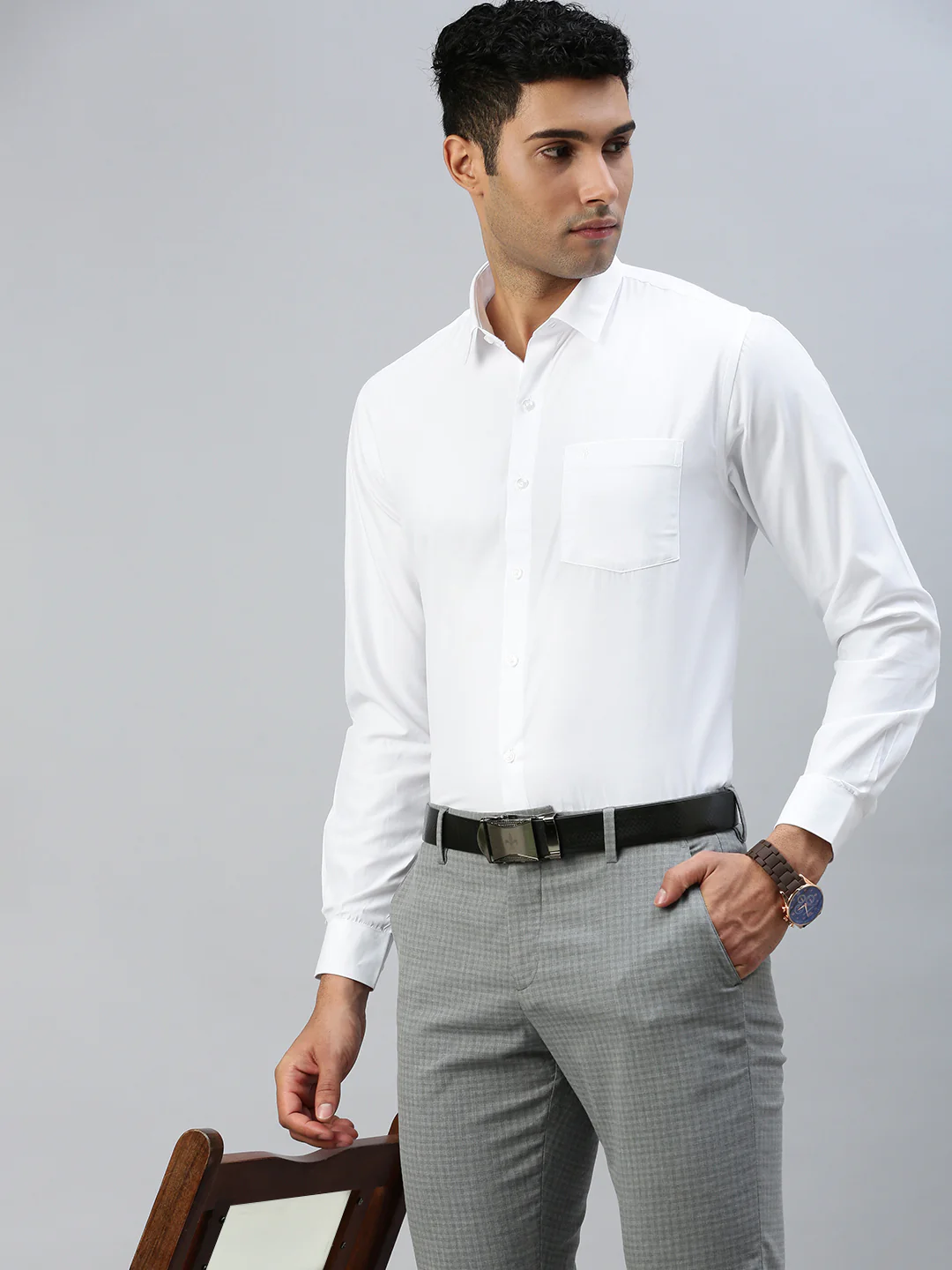 Men Cotton Rich White Full Sleeves Shirt Wewin (2 Pcs Pack) - Image 2