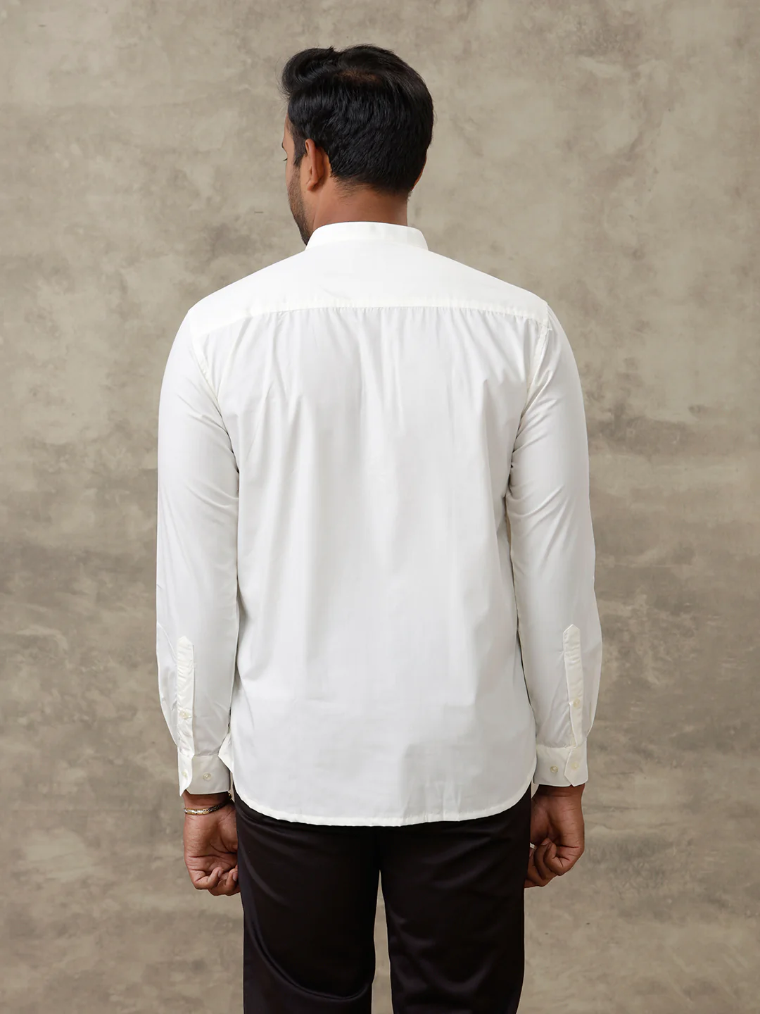 Men Cotton Short Length Plain Pocket Kurta Cream M16 - Image 5