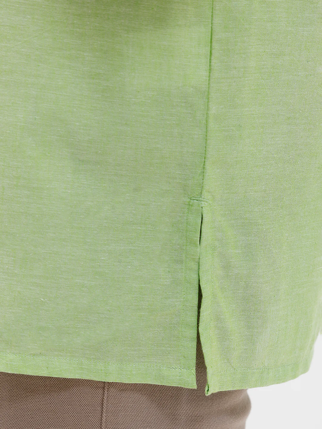 Men Cotton Short Length Plain Pocket Kurta Pale Green PC27 - Image 6