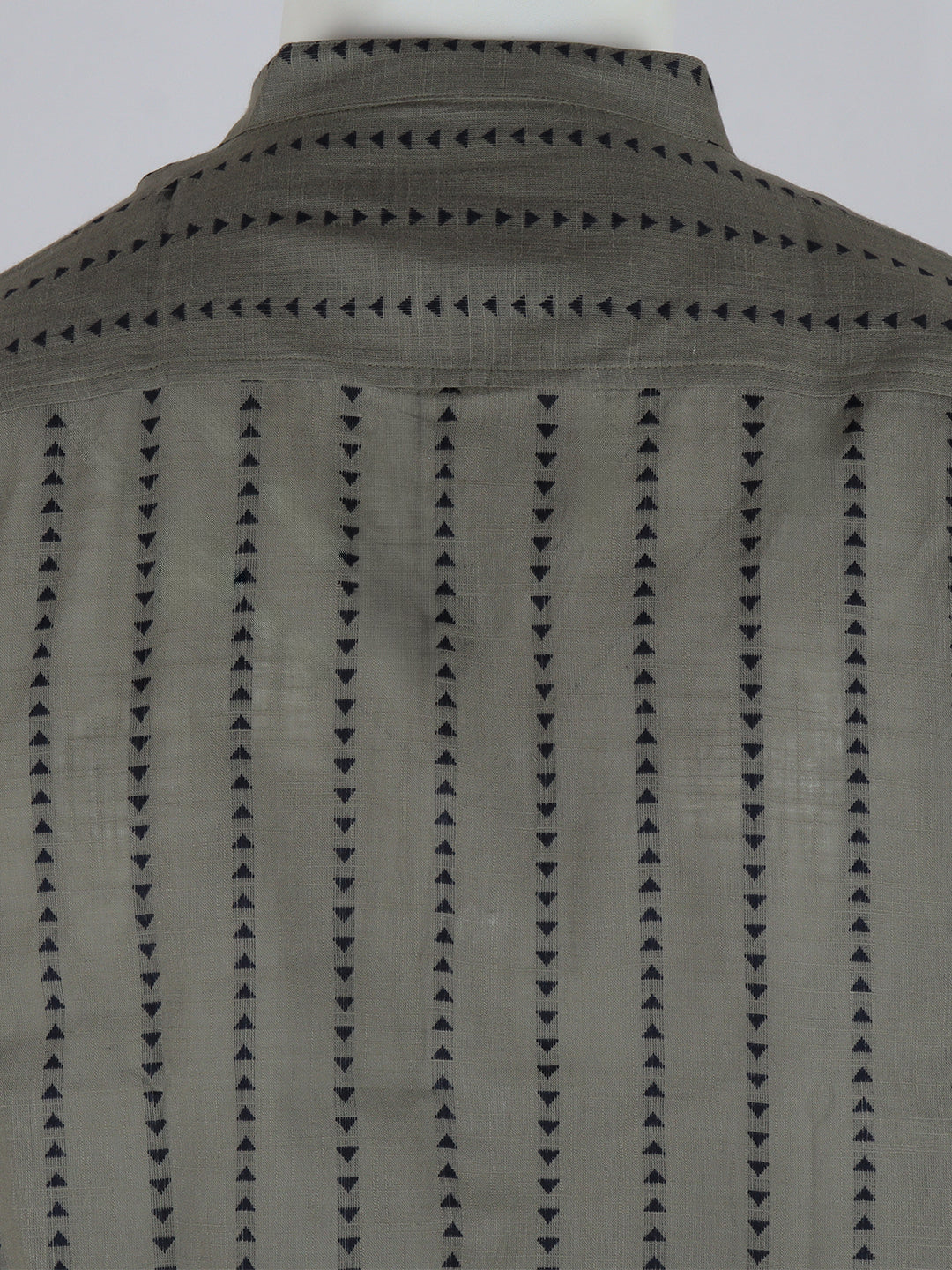 Men Cotton Short Length Self Design Pocket Kurta Beige Grey RJ48 - Image 3
