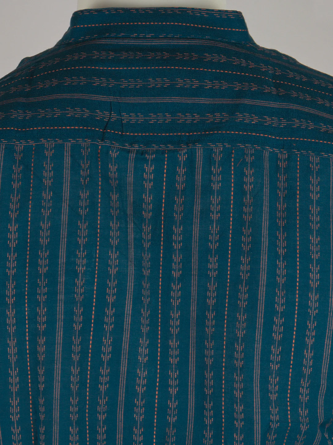 Men Cotton Short Length Self Design Pocket Kurta Peacock Blue RJ47 - Image 5