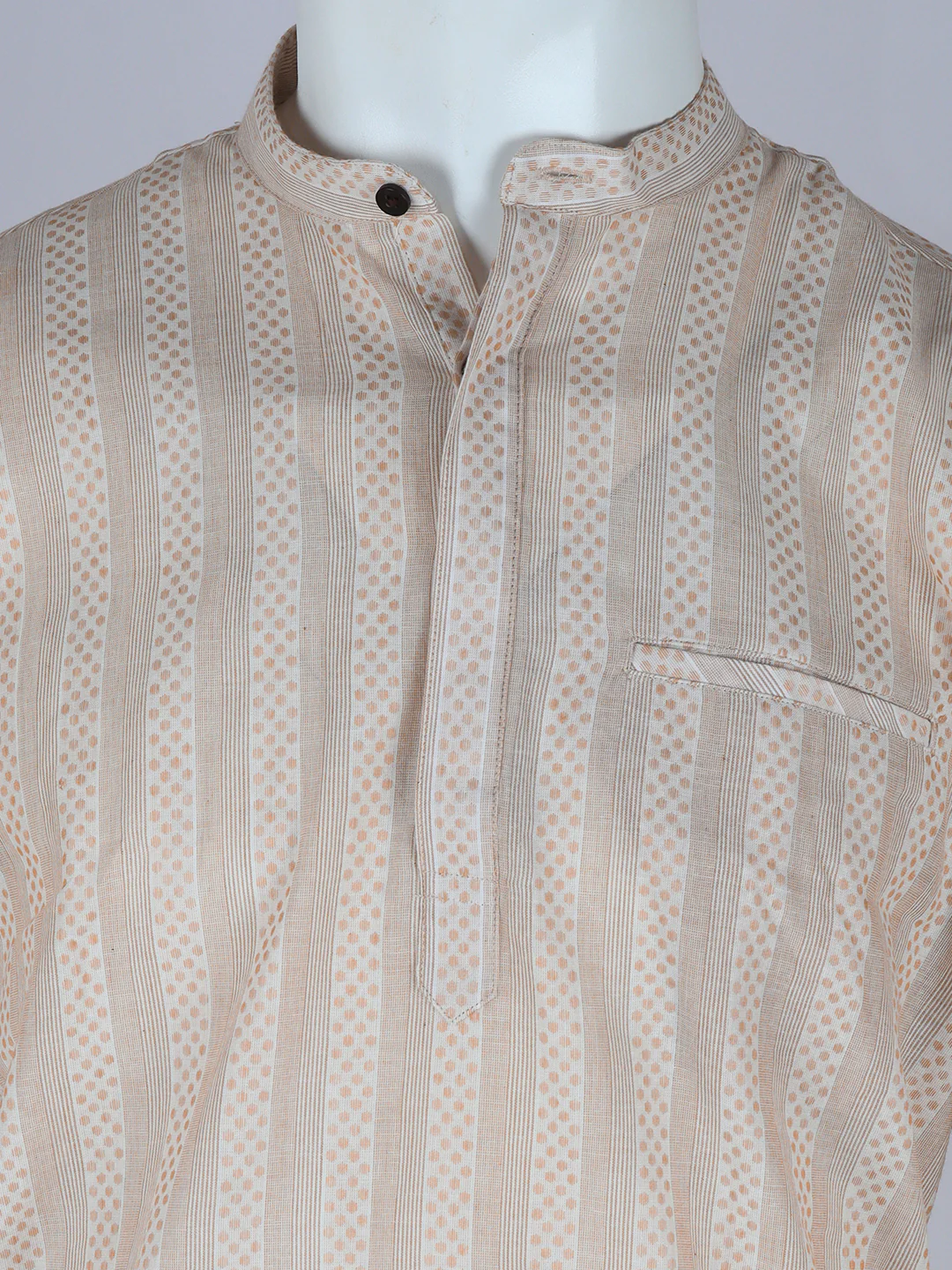 Men Cotton Short Length Self Design Pocket Kurta Sandal RJ37 - Image 2