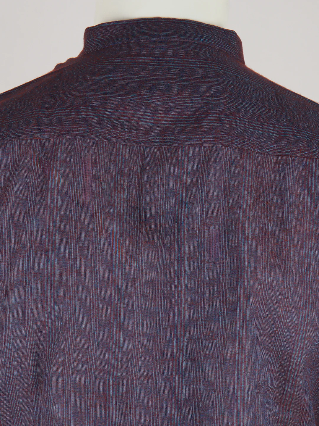 Men Cotton Short Length Striped Pocket Kurta Dark Purple RJ50 - Image 3