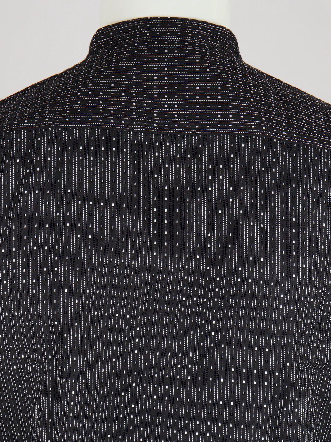 Men Cotton Short Length Stripes Pocket Kurta Black RJ31 - Image 5