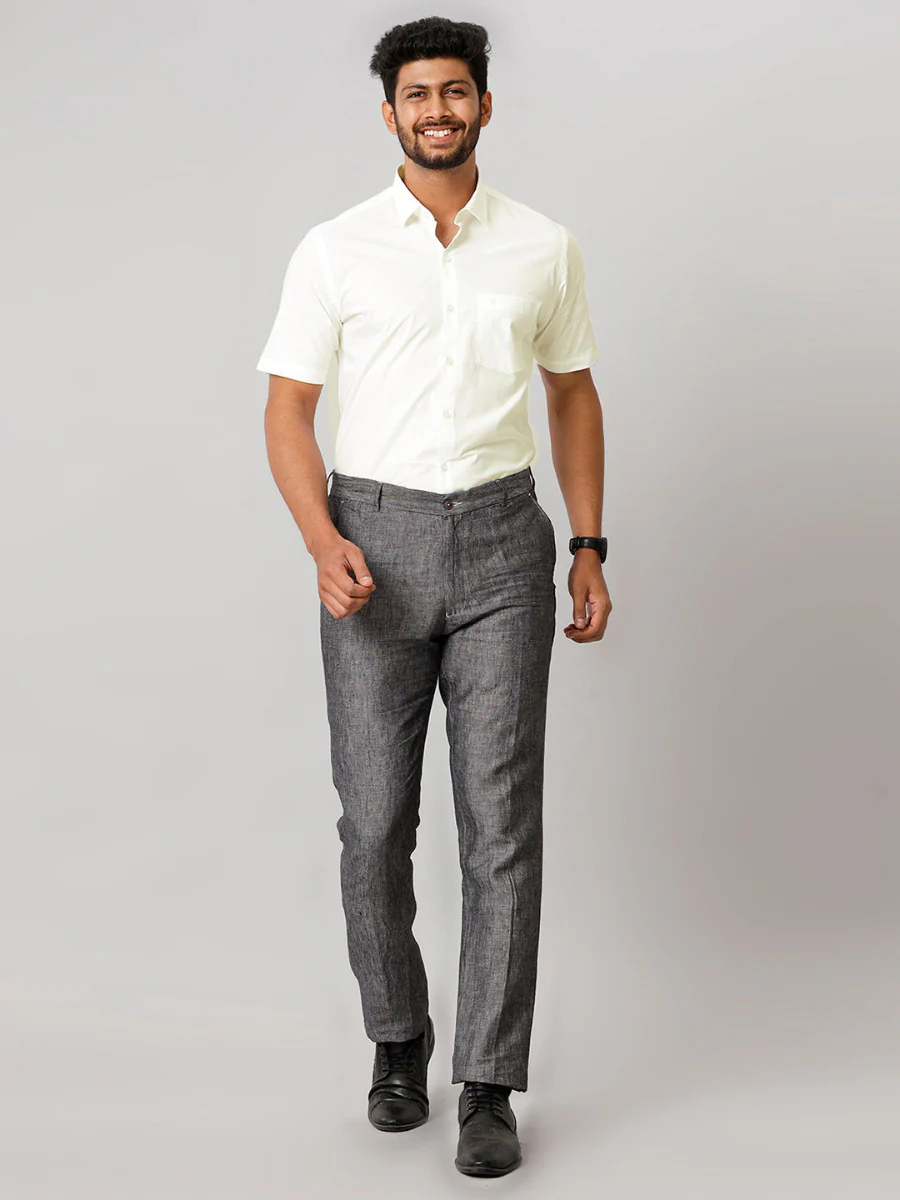 Men Cotton Spandex Shirt 2 Way Stretch Cream - Image 5