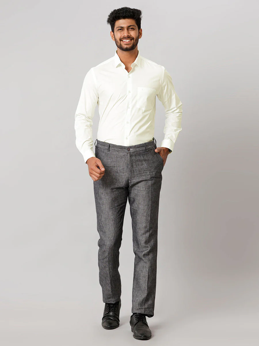 Men Cotton Spandex Shirt 2 Way Stretch Cream - Image 6