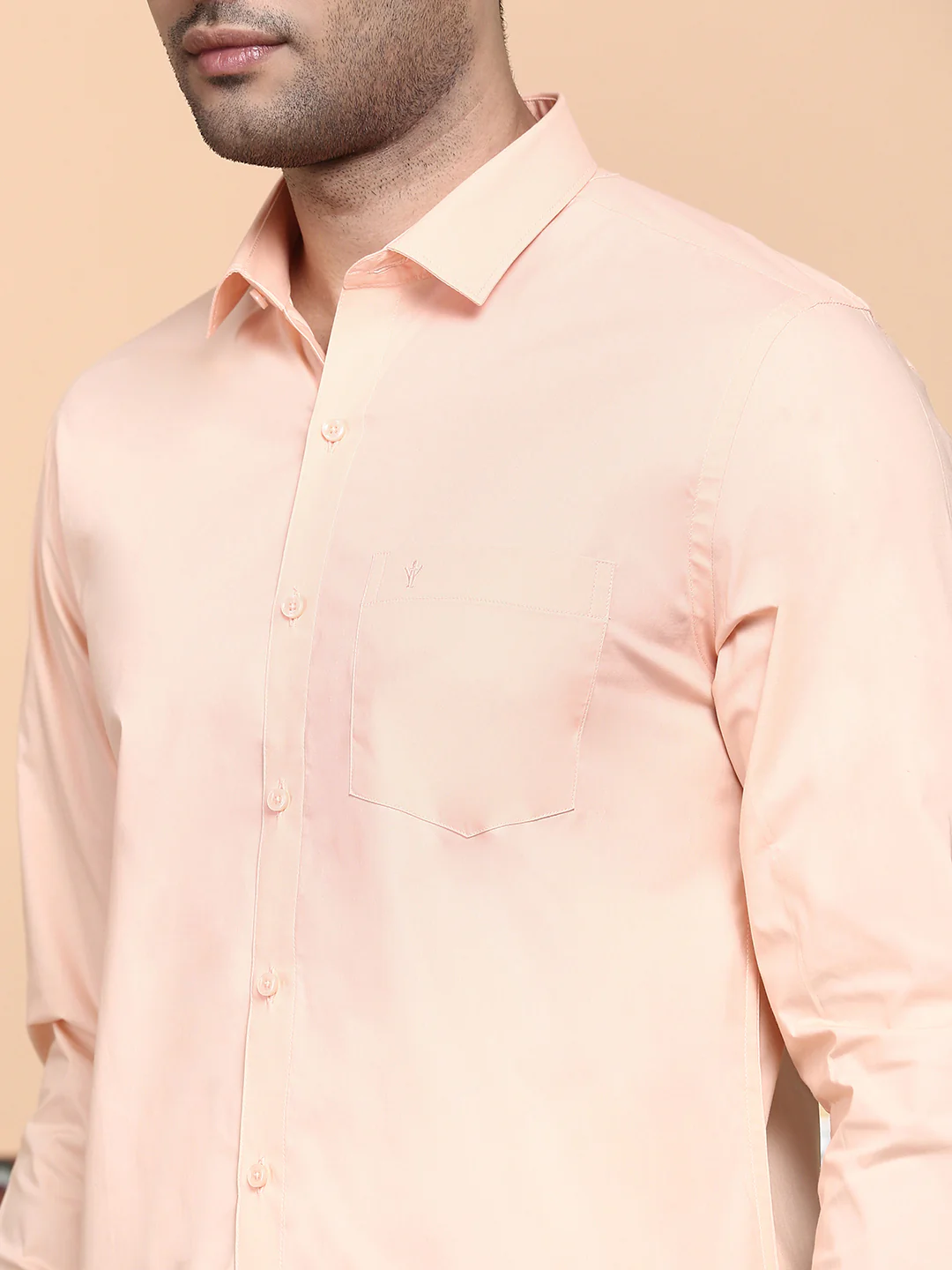 Men Cotton Spandex Shirt 2 Way Stretch Saffron LY7 - Image 8