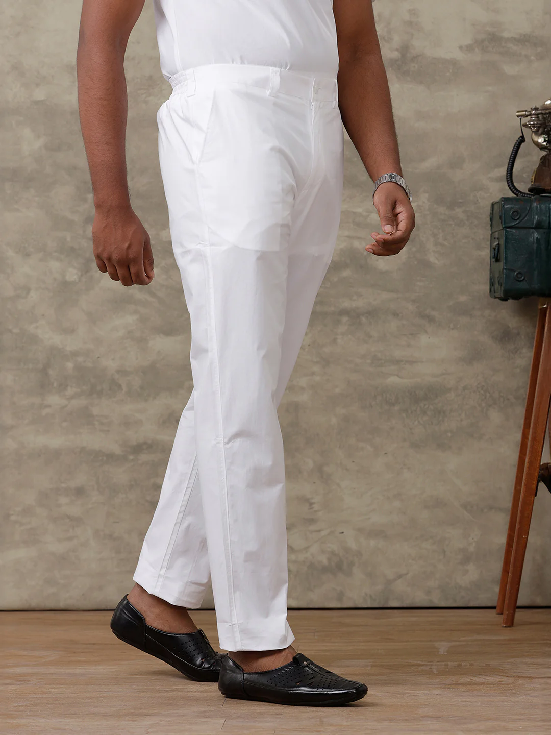 Men Cotton White By Pant - Image 3