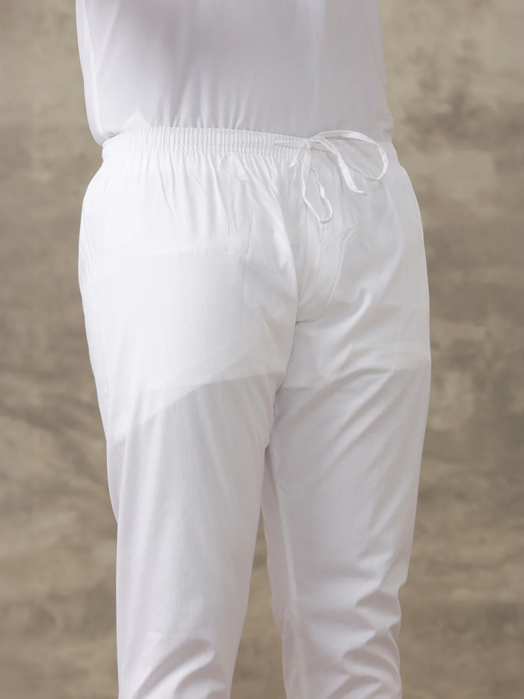 Men Cotton White Kurta Pants - Image 4