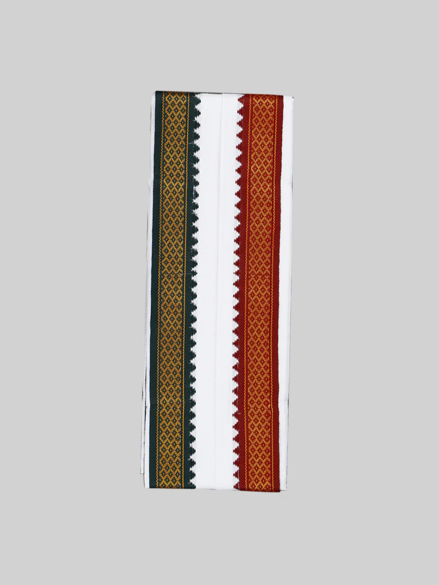 Men Cotton White Pramatha Towel (Pack of 2) - Image 2