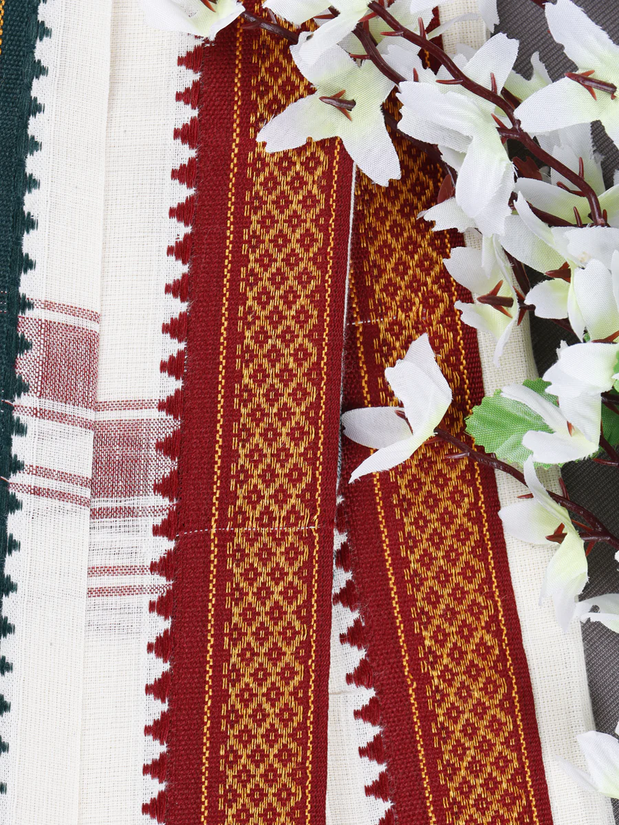 Men Cotton White Pramatha Towel (Pack of 2) - Image 5