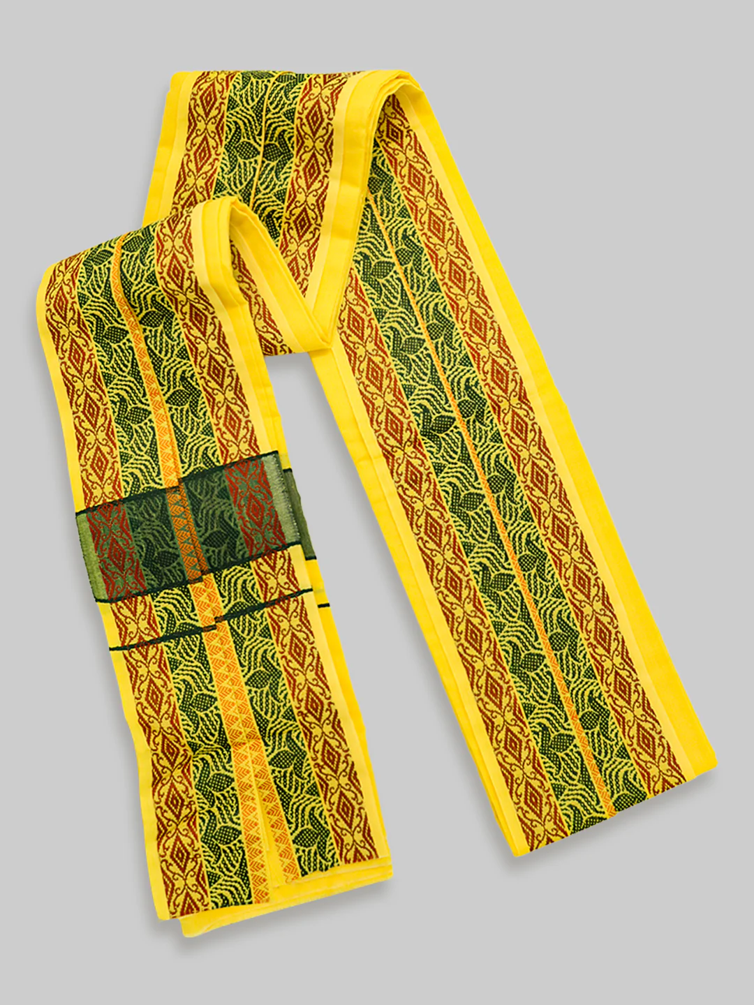 Men Cotton Yellow Towel with Fancy Border 6422 - Image 2