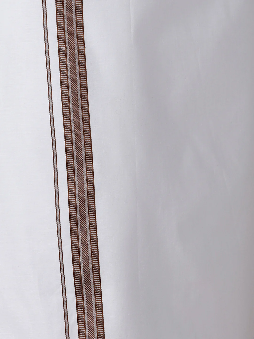 Men Dark Brown Shirt With Matching Border Dhoti Set Evolution - Image 7