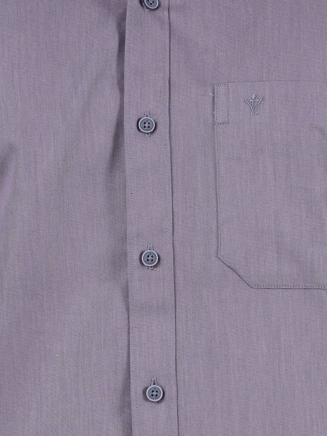Men Dark Grey Half Sleeves Shirt with 3/4" Inch Gold Jari Border Single Layer Dhoti Combo - Image 4