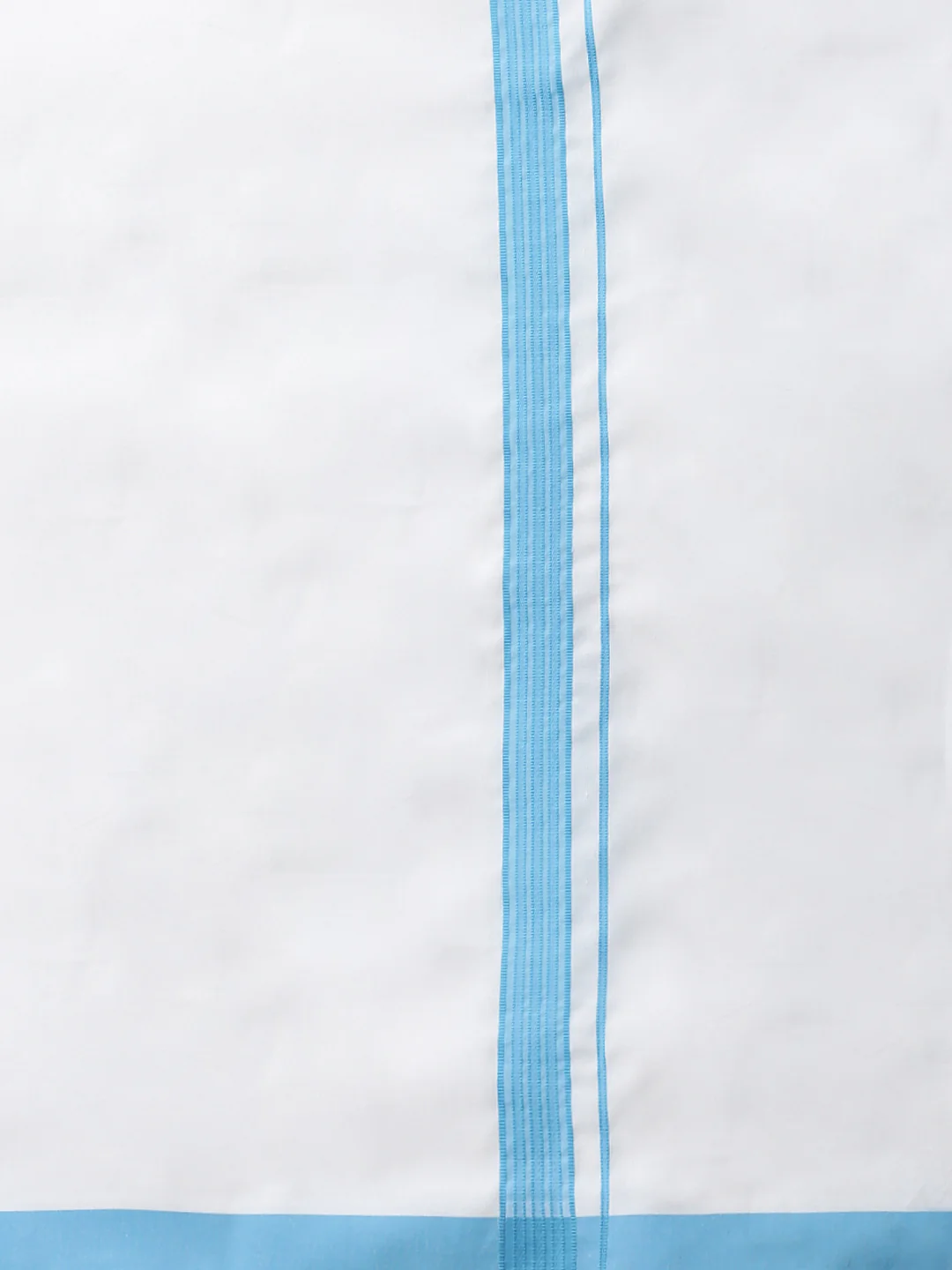 Men Eastern Blue Matching Border Dhoti & Half Sleeves Shirt Set CV5 - Image 7