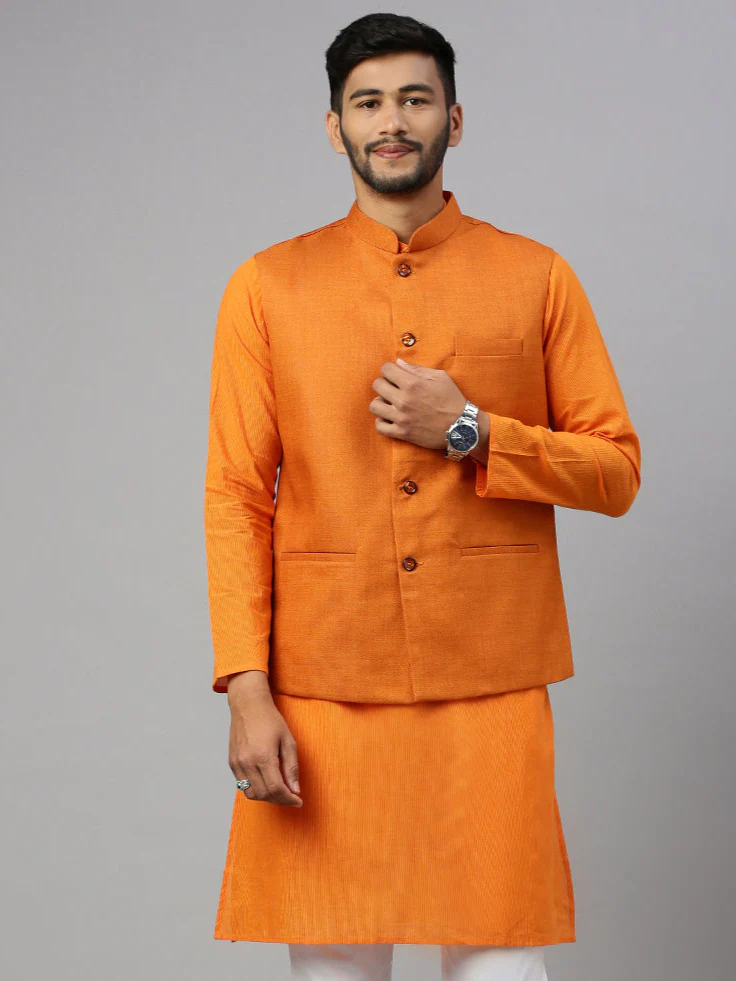 Men Ethnic Jacket Orange DW20