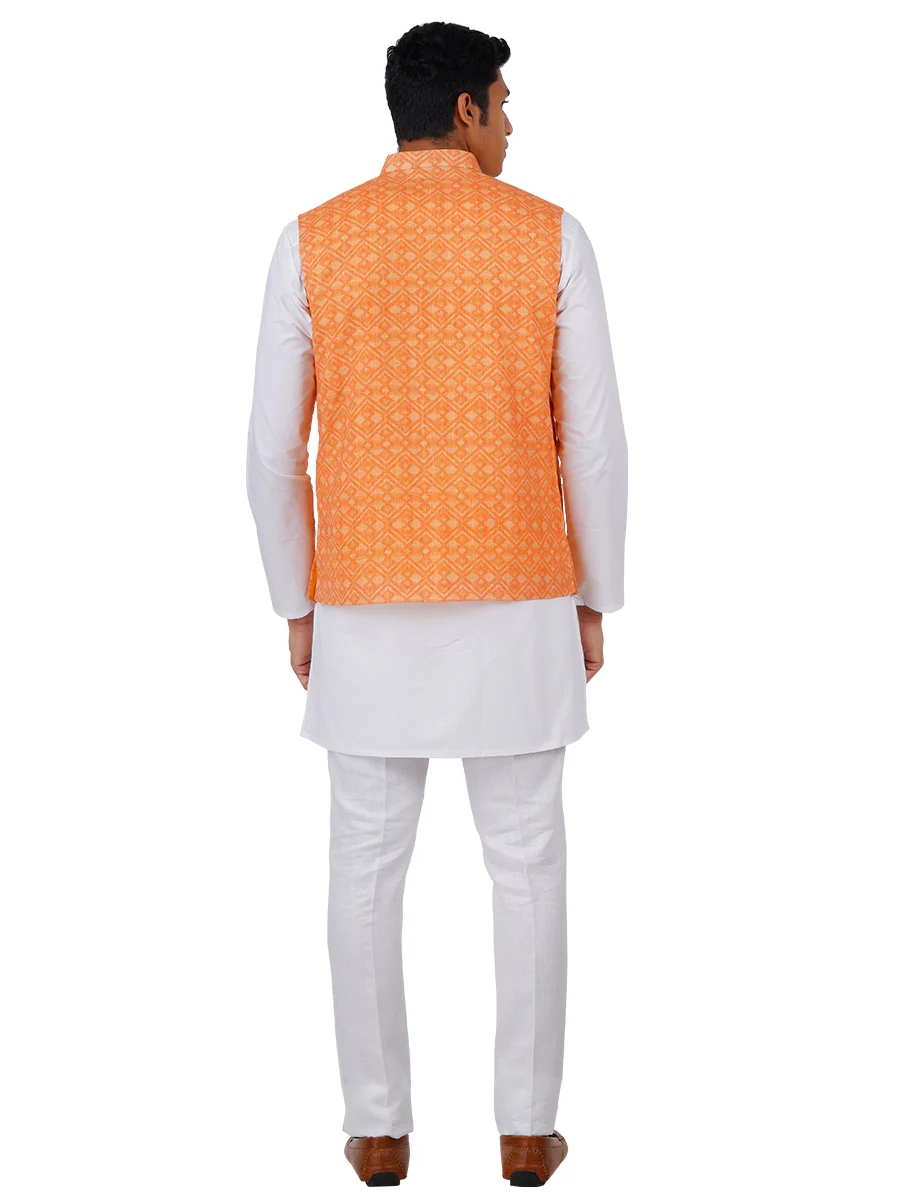 Men Ethnic Jacket Orange JB8 - Image 2