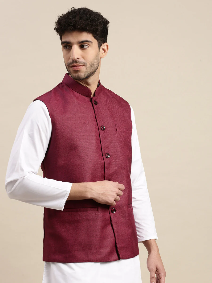 Men Ethnic Jacket Purple DW18 - Image 2