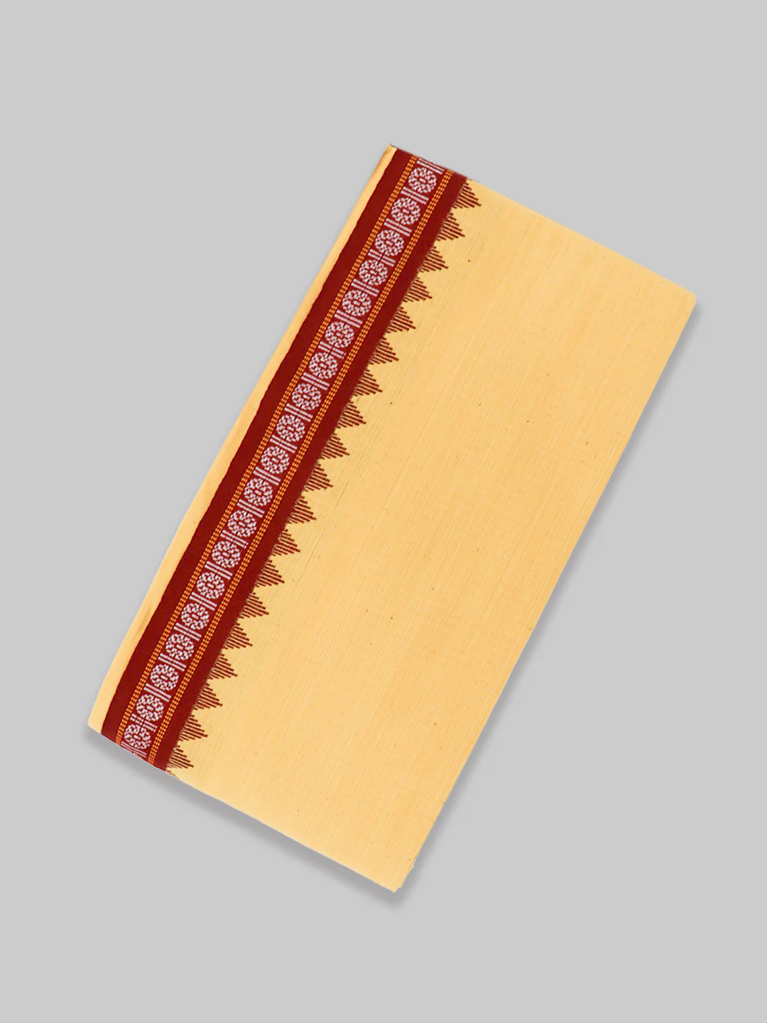 Men Fancy Border Angavastram Towel Biscuit Sandal - Image 2