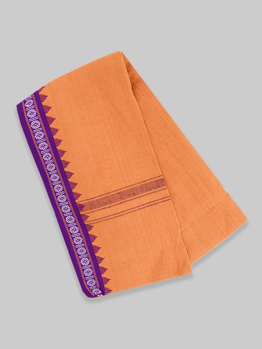 Men Fancy Border Angavastram Towel Kaavi - Image 2
