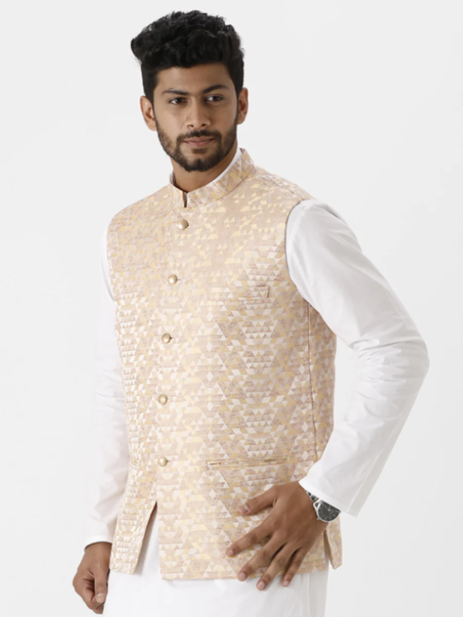 Men Fancy Embossed Ethnic Jacket Sandal - Image 2