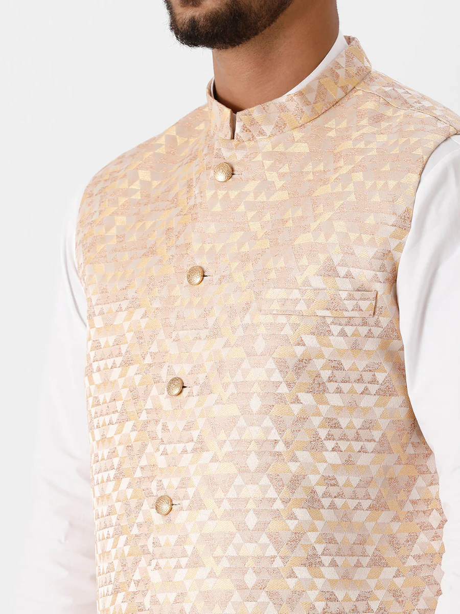 Men Fancy Embossed Ethnic Jacket Sandal - Image 3