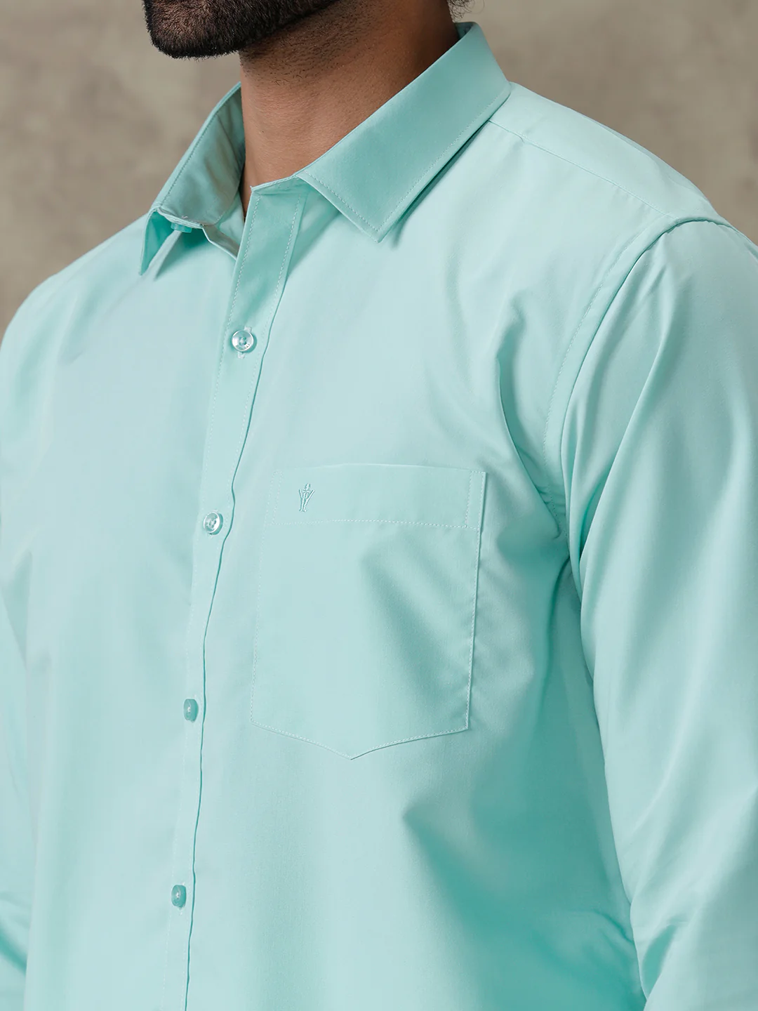Men Fountain Blue Shirt With Matching Border Dhoti Set Trendy - Image 4