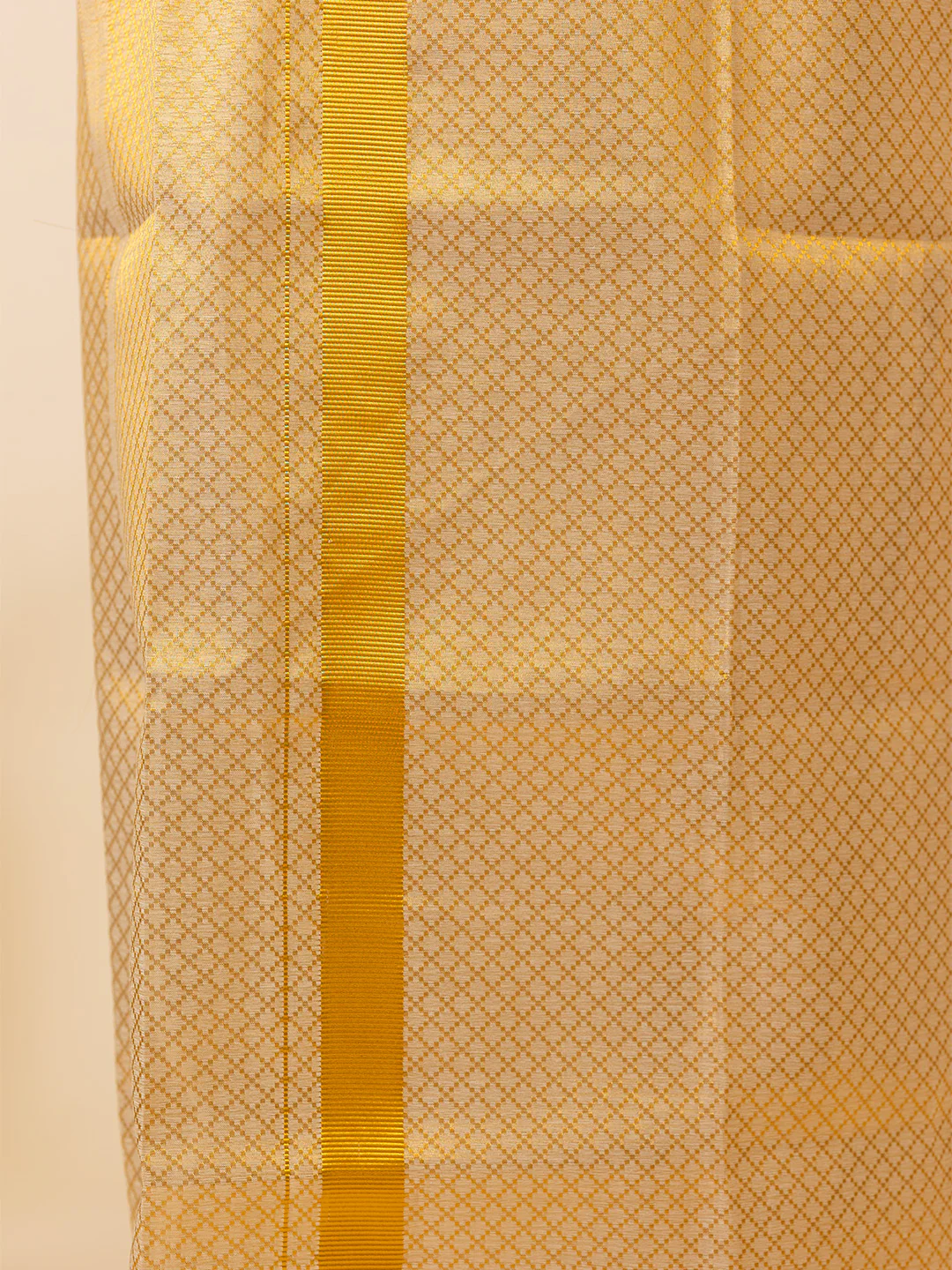 Men Gold Tissue Jacquard Shirt with Matching Dhoti Set GDP3 - Image 4