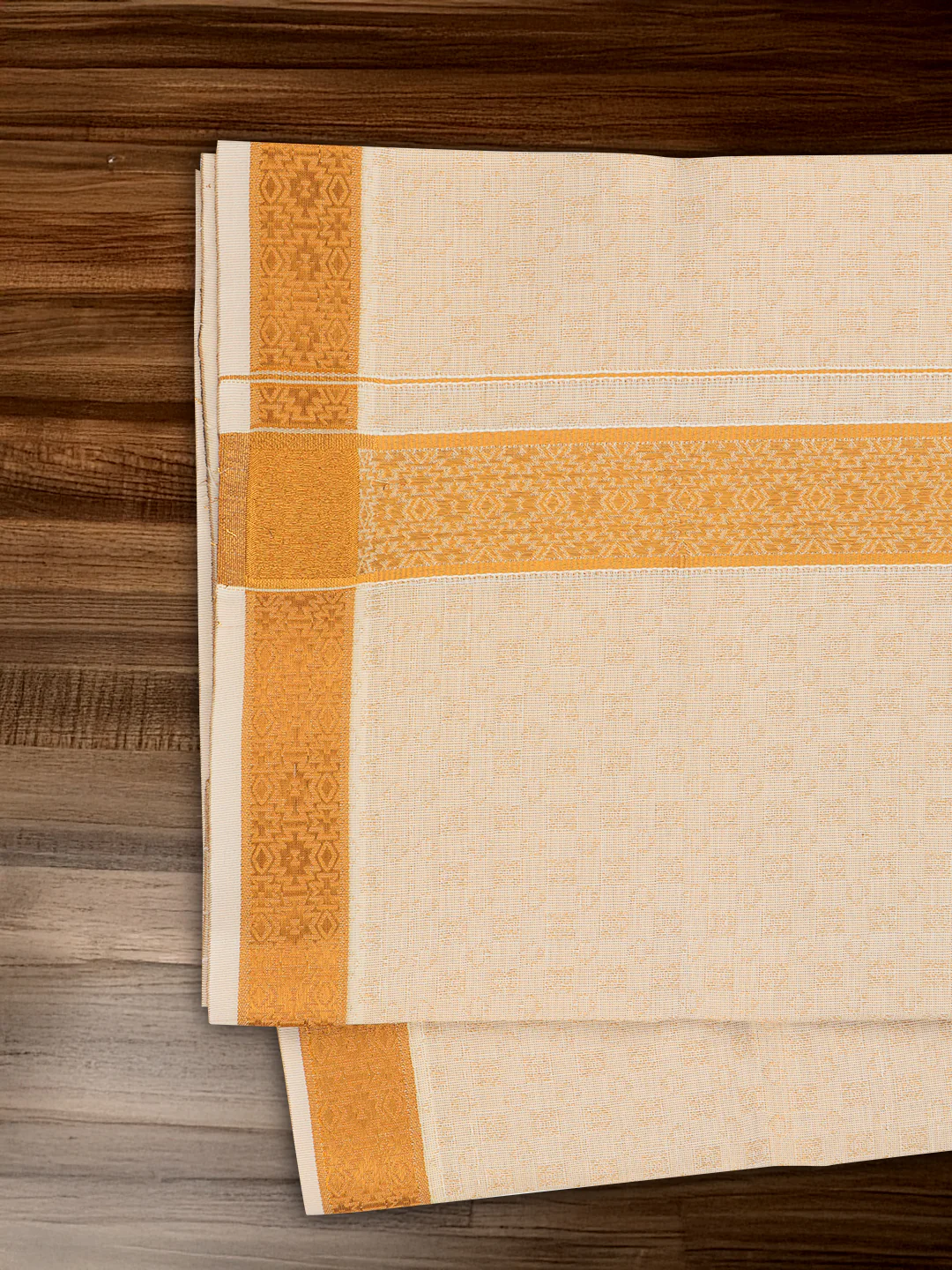 Men Gold Tissue Jacquard Shirting & Dhoti Set Celebrity Elegant CEG01 - Image 6