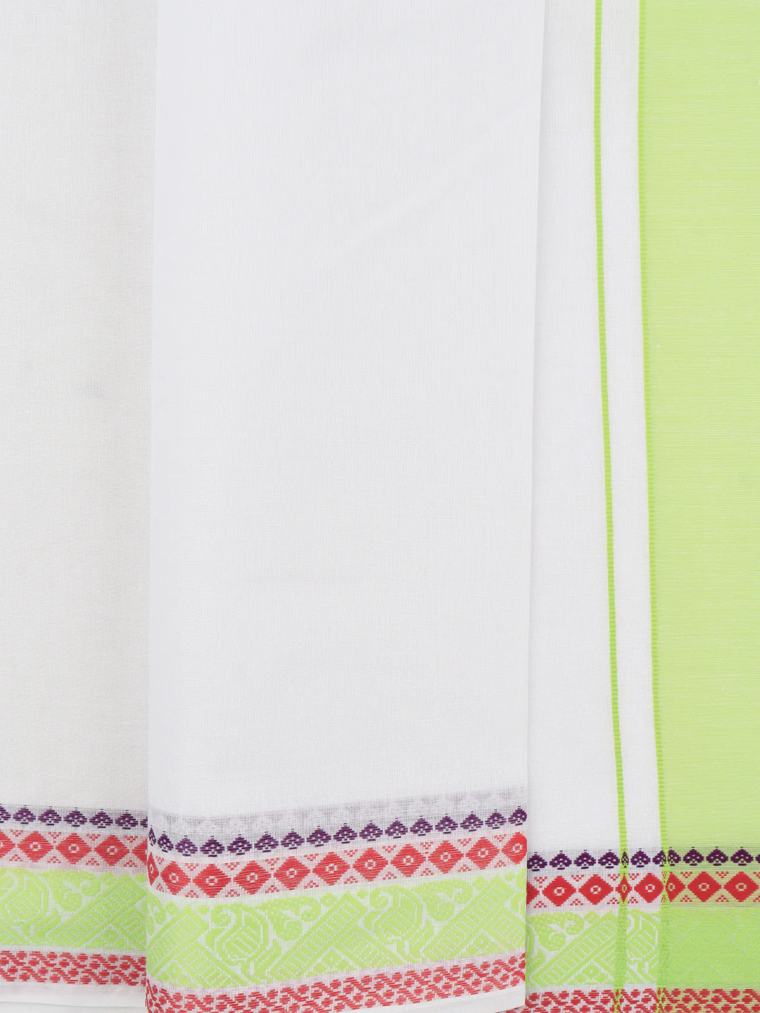Men Cotton Green Fancy Border Panchakacham with Angavasthram (9+5) JD13 - Image 6