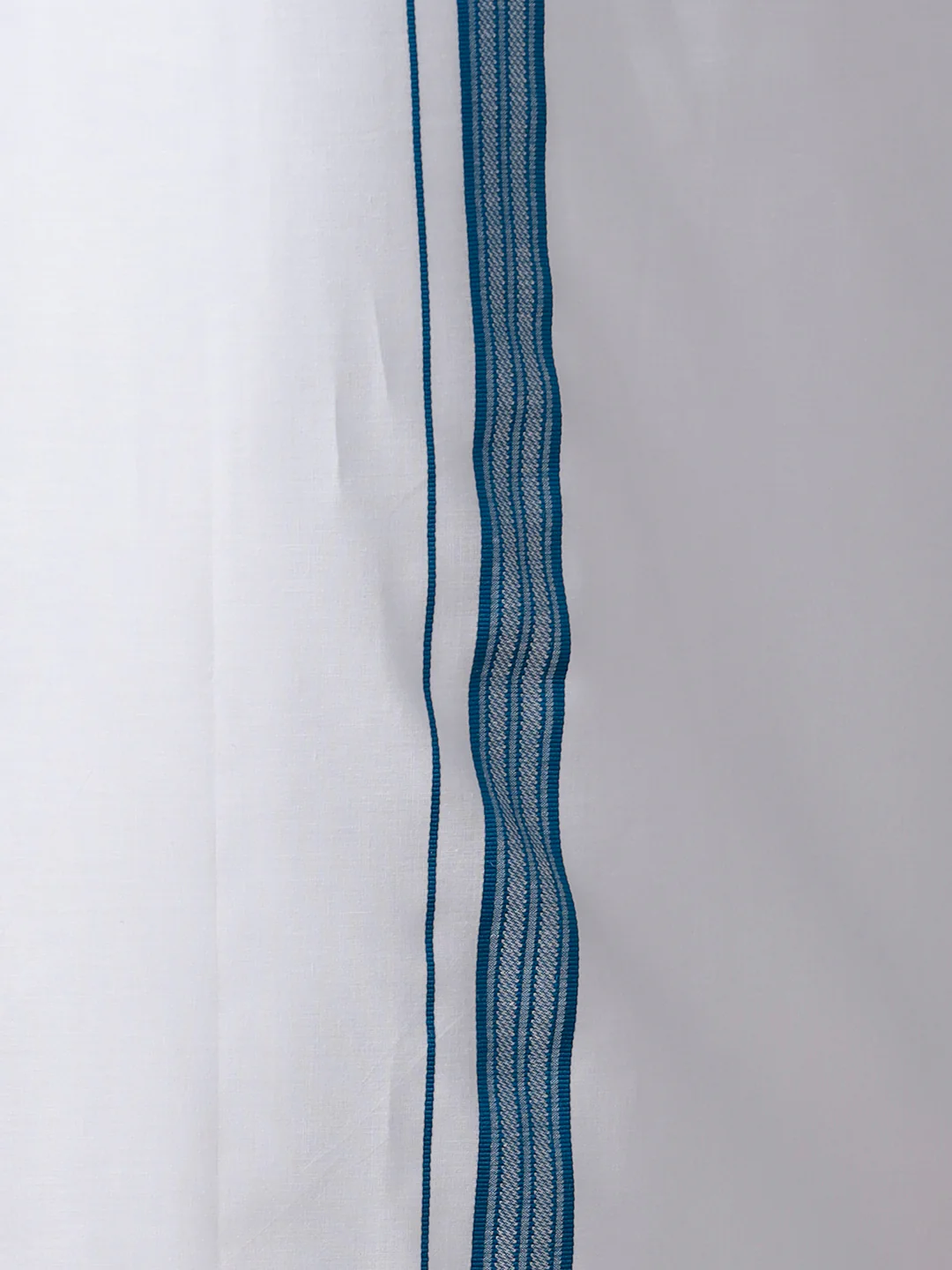 Men Jelly Blue Shirt With Matching Border Dhoti Set Trendy - Image 7