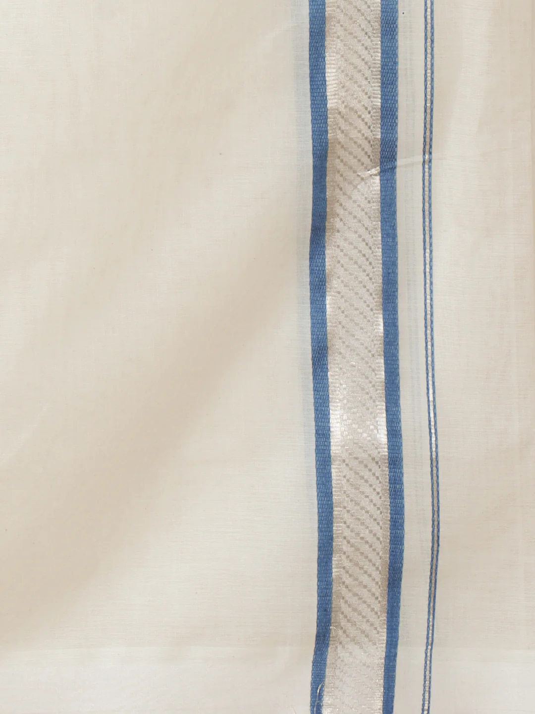 Men Kora Cotton Double Layer Dhoti with Fancy Jari Border MSF01 - Image 5