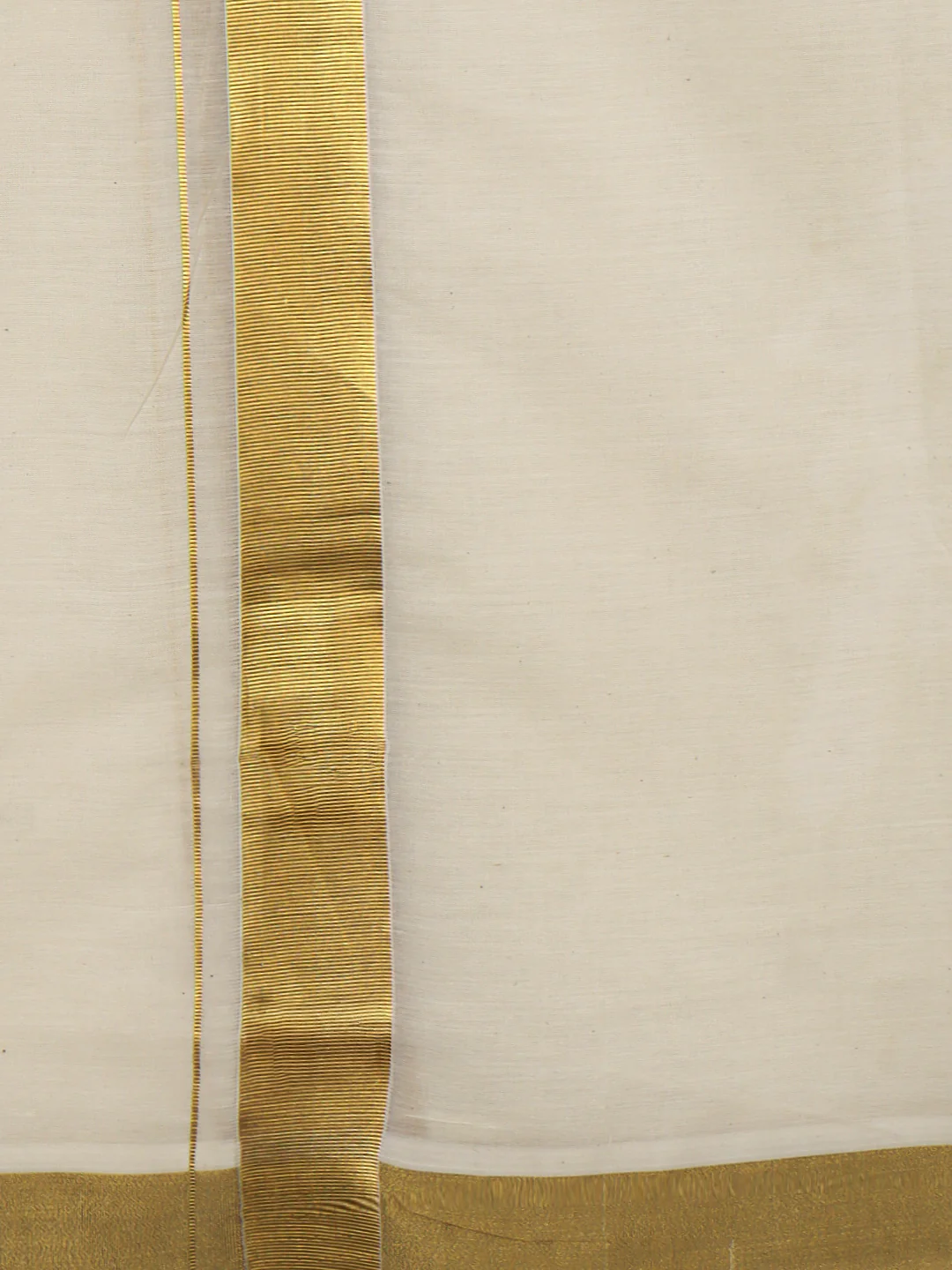 Men Kora Cotton Double Layer Dhoti with Double Side Fancy Jari Border PR14 - Image 6