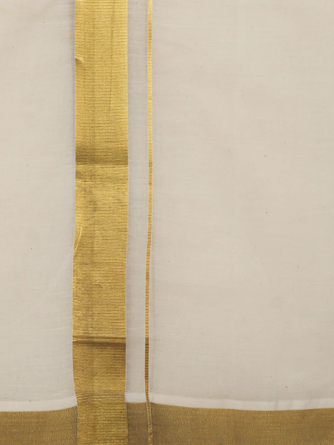 Men Kora Cotton Double Layer Dhoti with Double Side Fancy Jari Border PR17 - Image 5