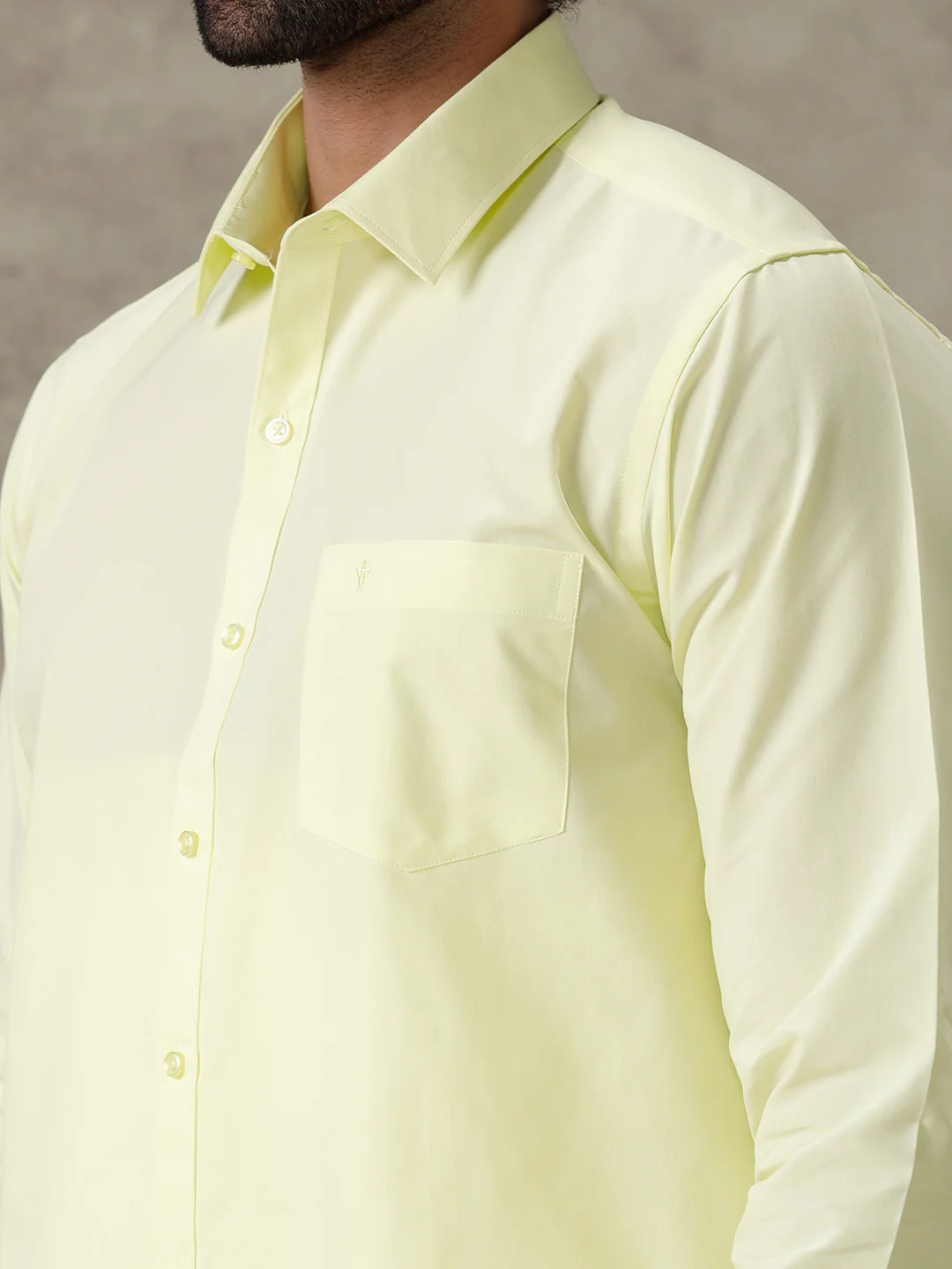 Men Laser Lemon Shirt With Matching Border Dhoti Set Trendy - Image 5