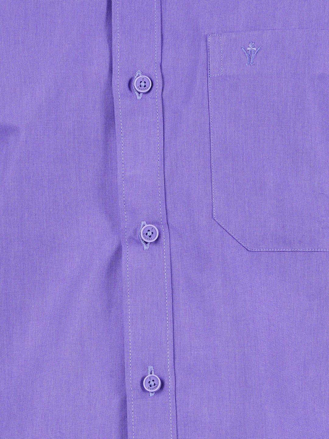 Men Lavender Half Sleeves Shirt with 1/2" Inch Gold Jari Border Single Layer Dhoti Combo - Image 4