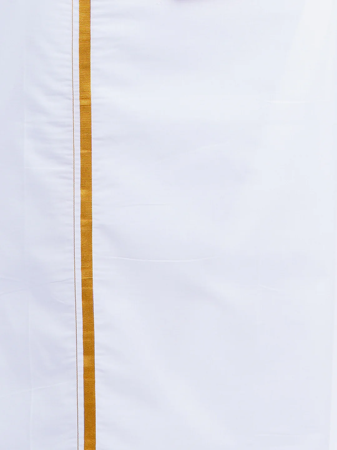 Men Lavender Half Sleeves Shirt with 1/2" Inch Gold Jari Border Single Layer Dhoti Combo - Image 5