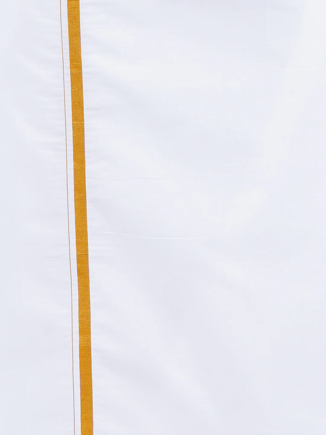 Men Light Red Full Sleeves Shirt with 3/4" Inch Gold Jari Border Single Layer Dhoti Combo - Image 5