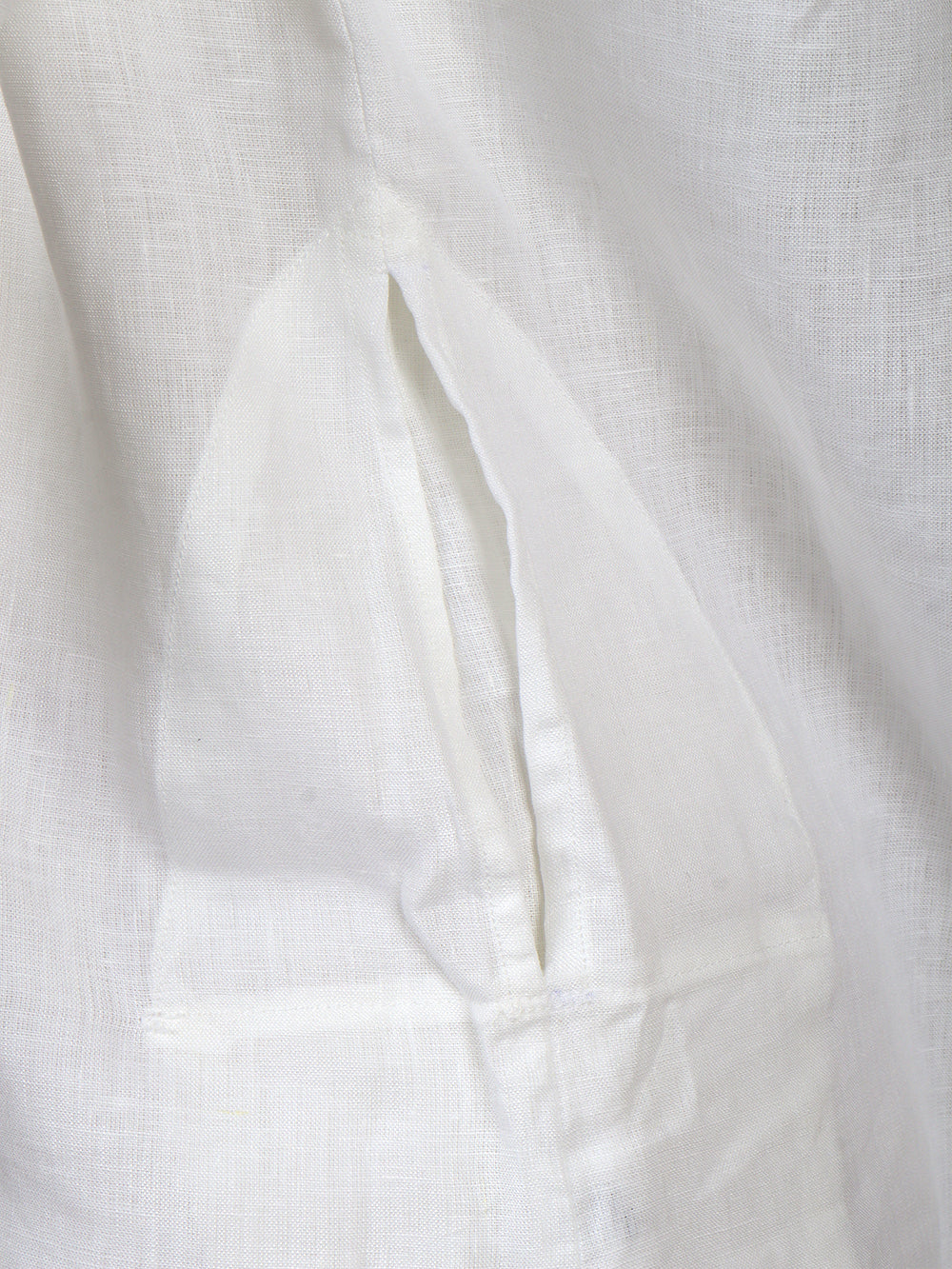 Men Linen Cotton Medium Length Kurta White LC M17 - Image 5
